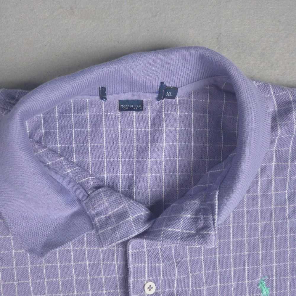 Ralph Lauren Golf‎ Polo Shirt Plaid Short Sleeve Casual XL